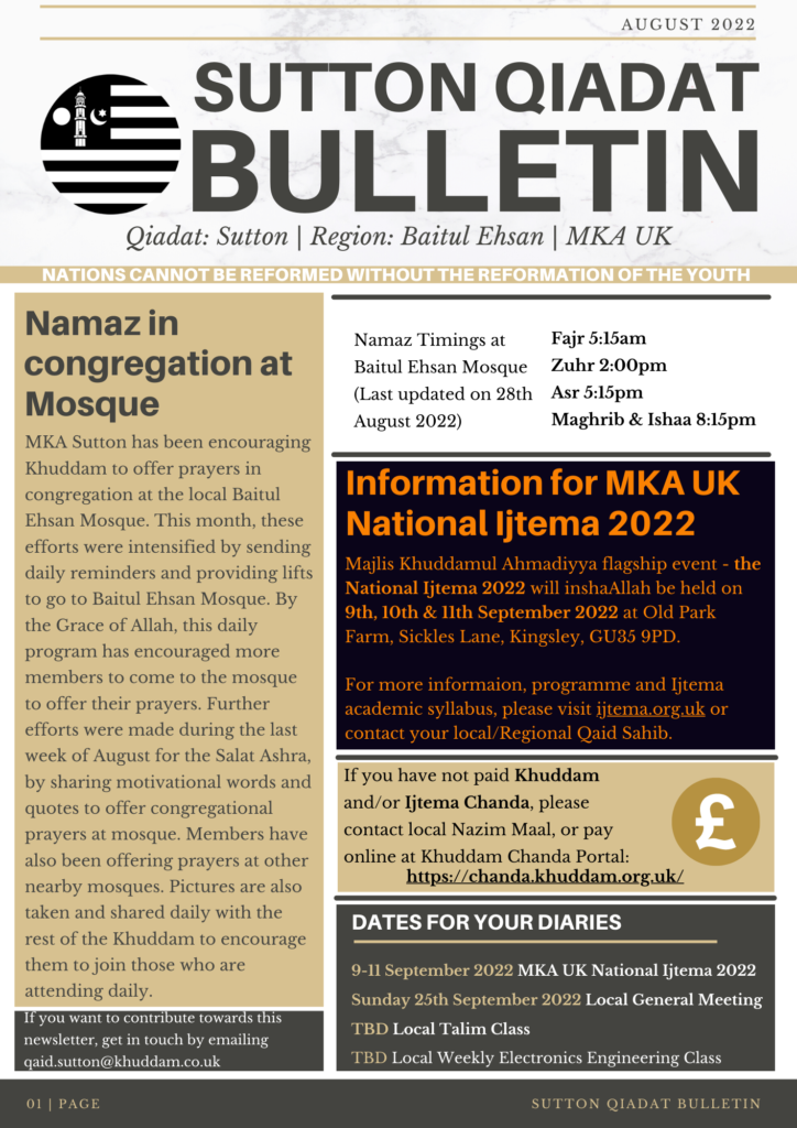 Sutton Qiadat August 2022 Bulletin